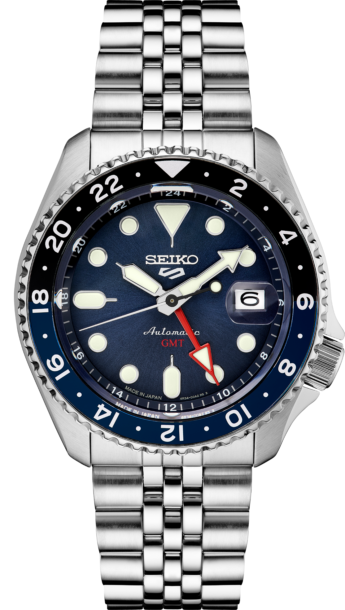 Seiko 5 Sports SS Automatic GMT Blue Dial