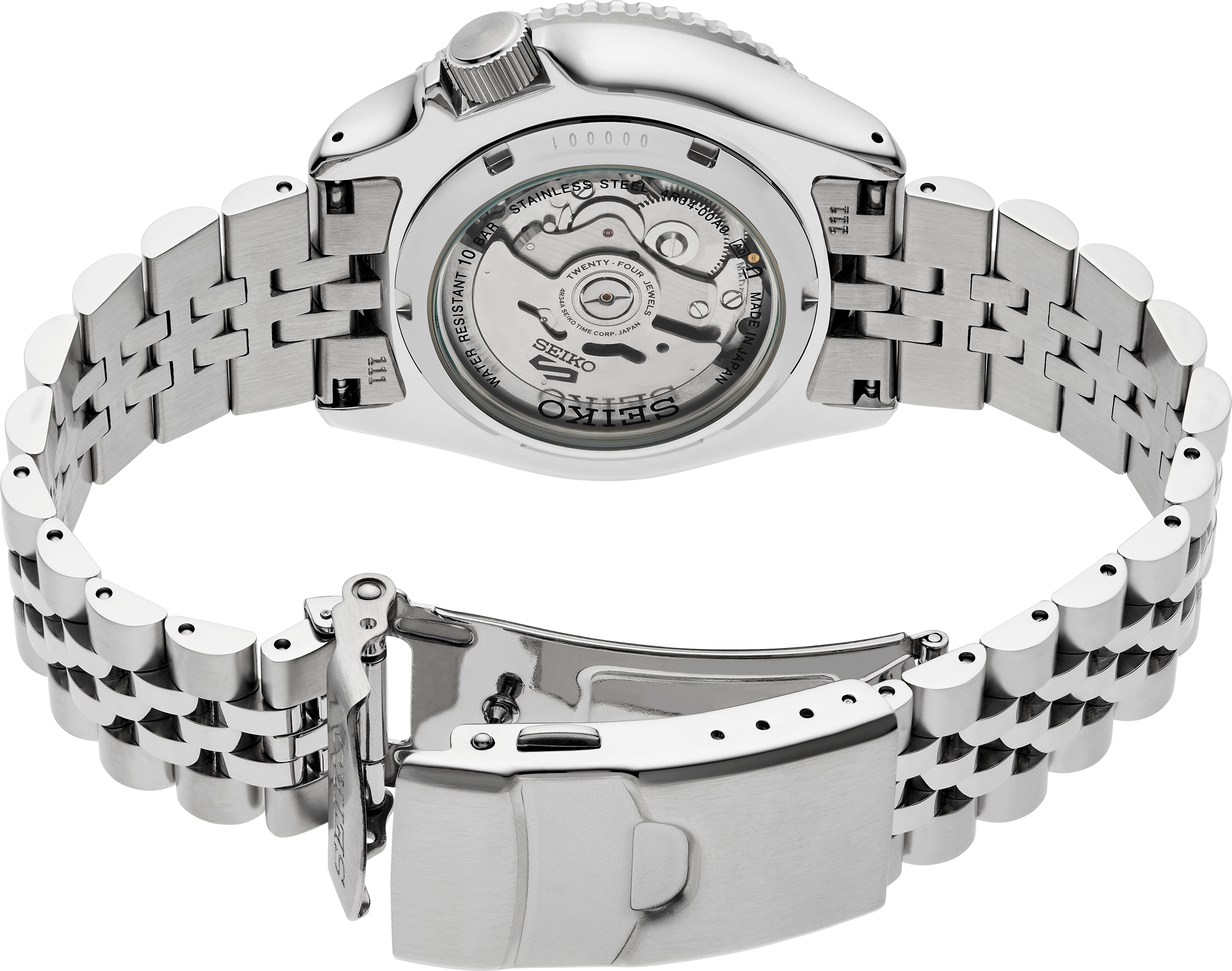 Seiko 5 Sports SS Automatic GMT Silver Dial