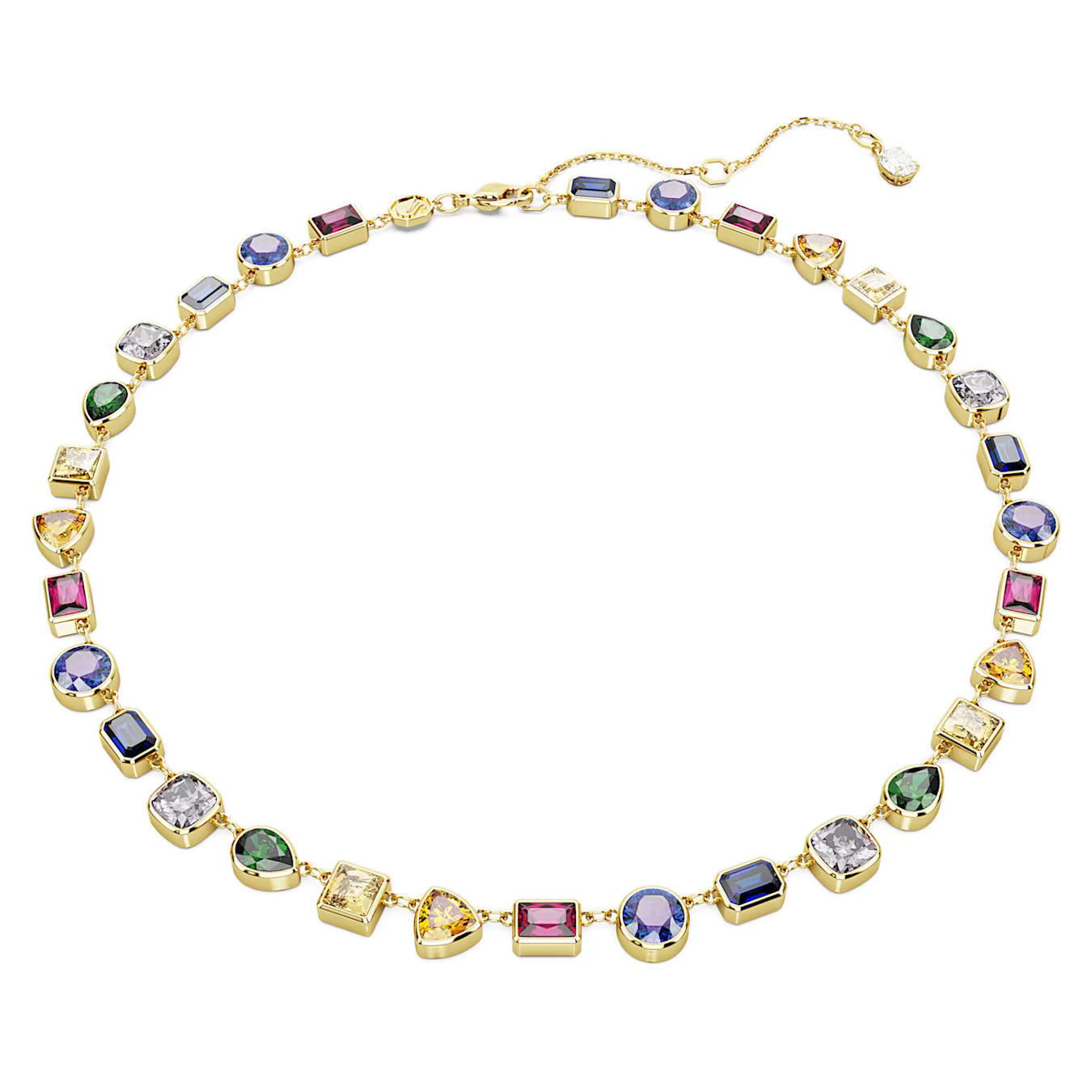 Imber necklace - Mixed cuts, Multicolored, Gold-tone plated