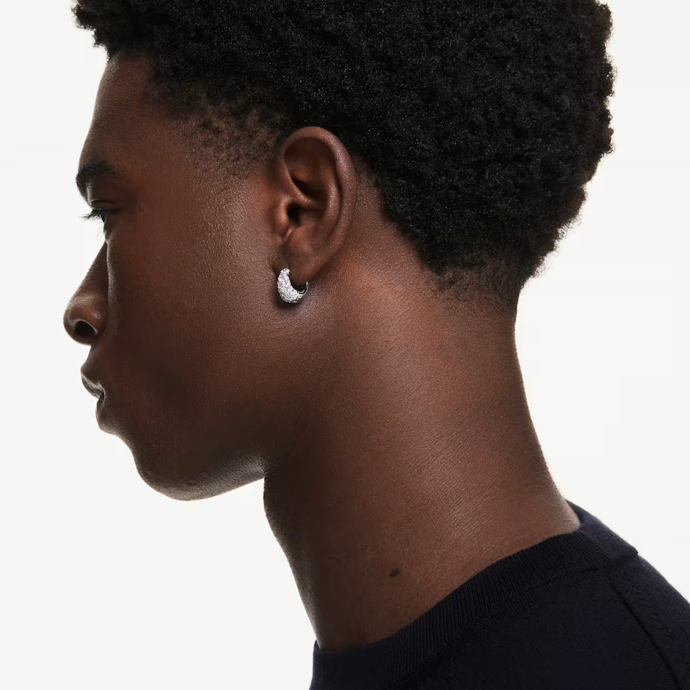 Sublima earrings - White, Rhodium plated