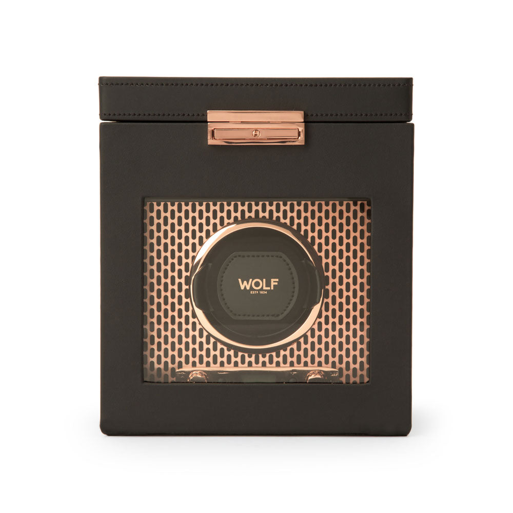 Axis Single Watch Winder With Storage-Copper