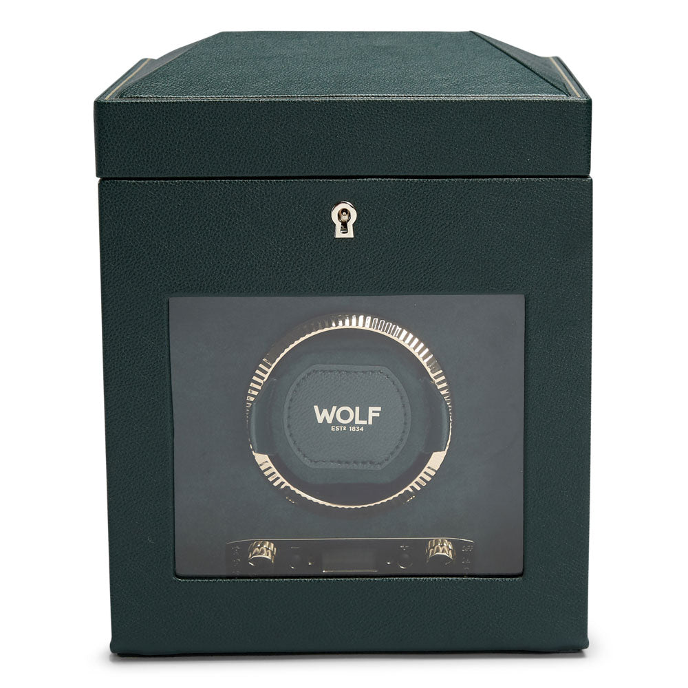 British Racing Single Watch Winder with Storage - Green