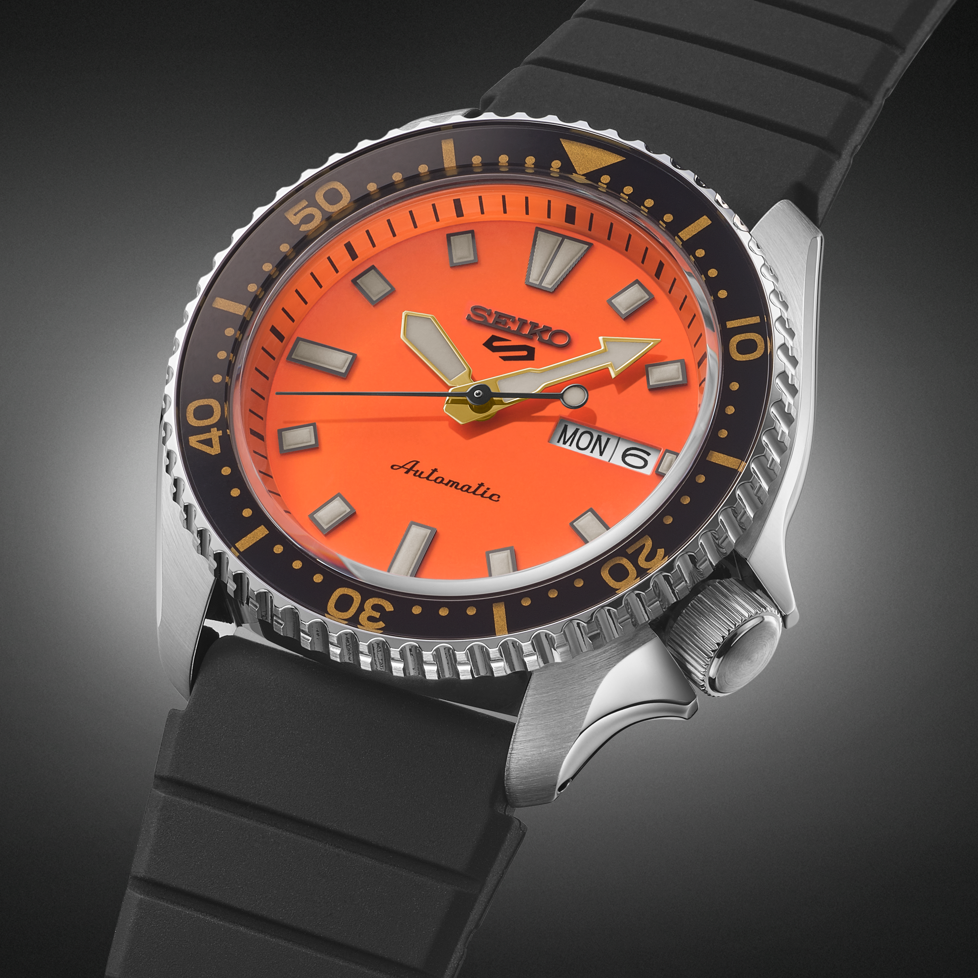 Seiko 5 Sports SS Automatic Orange Dial