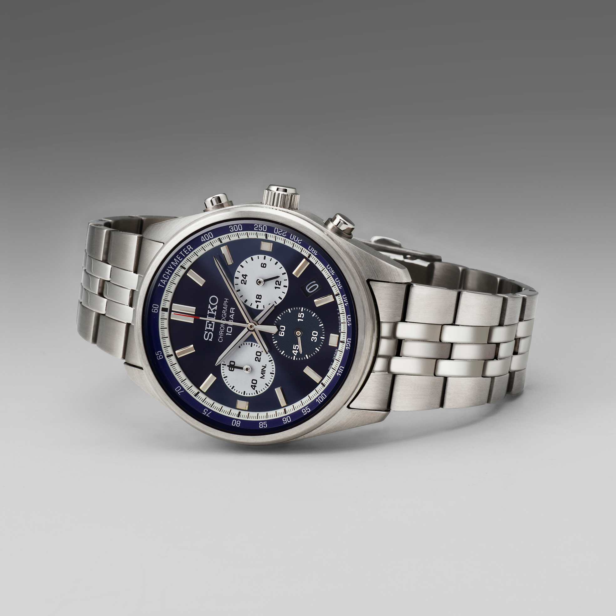 Essentials SS Chronograph Blue Dial