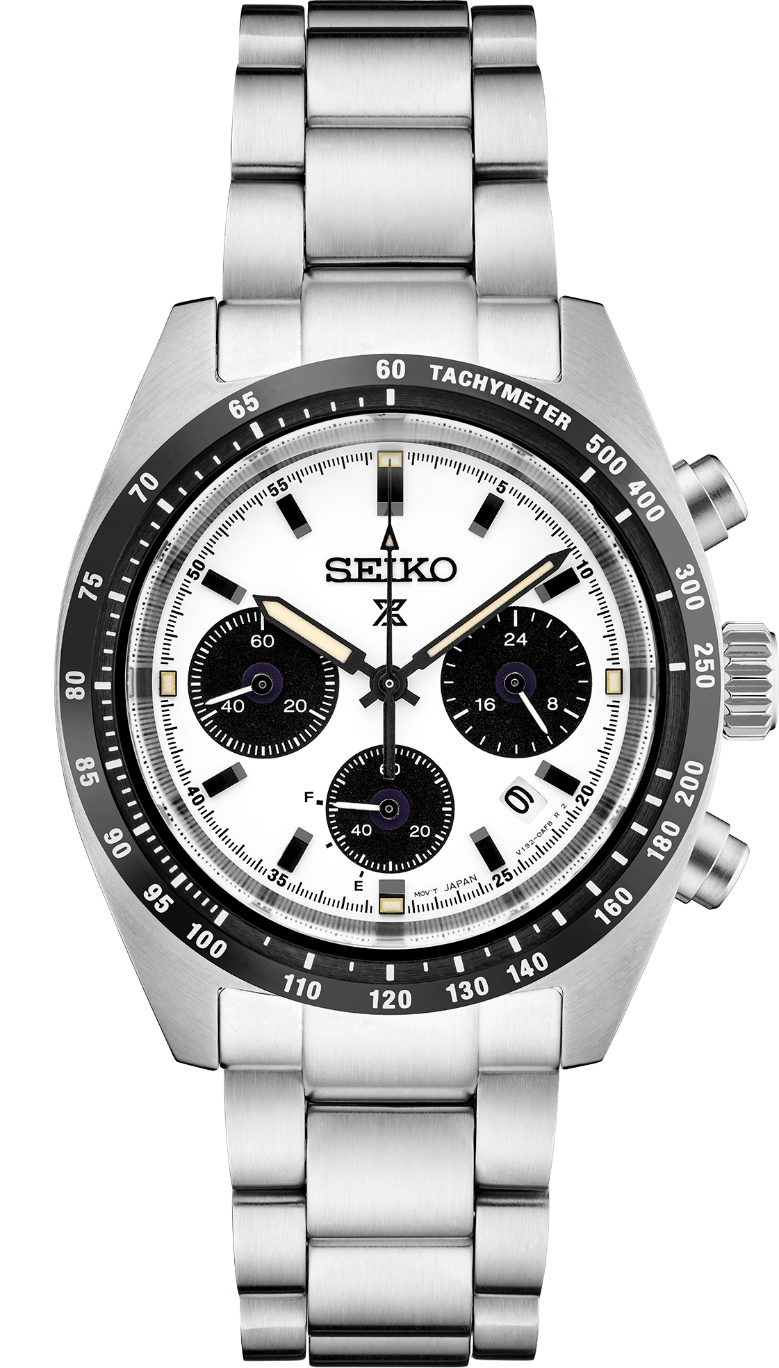 Seiko Speedtimer Solar Chronograph White Dial