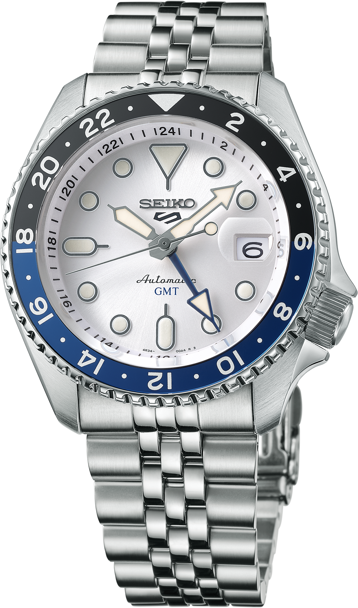 Seiko 5 Sports SS Automatic GMT Silver Dial