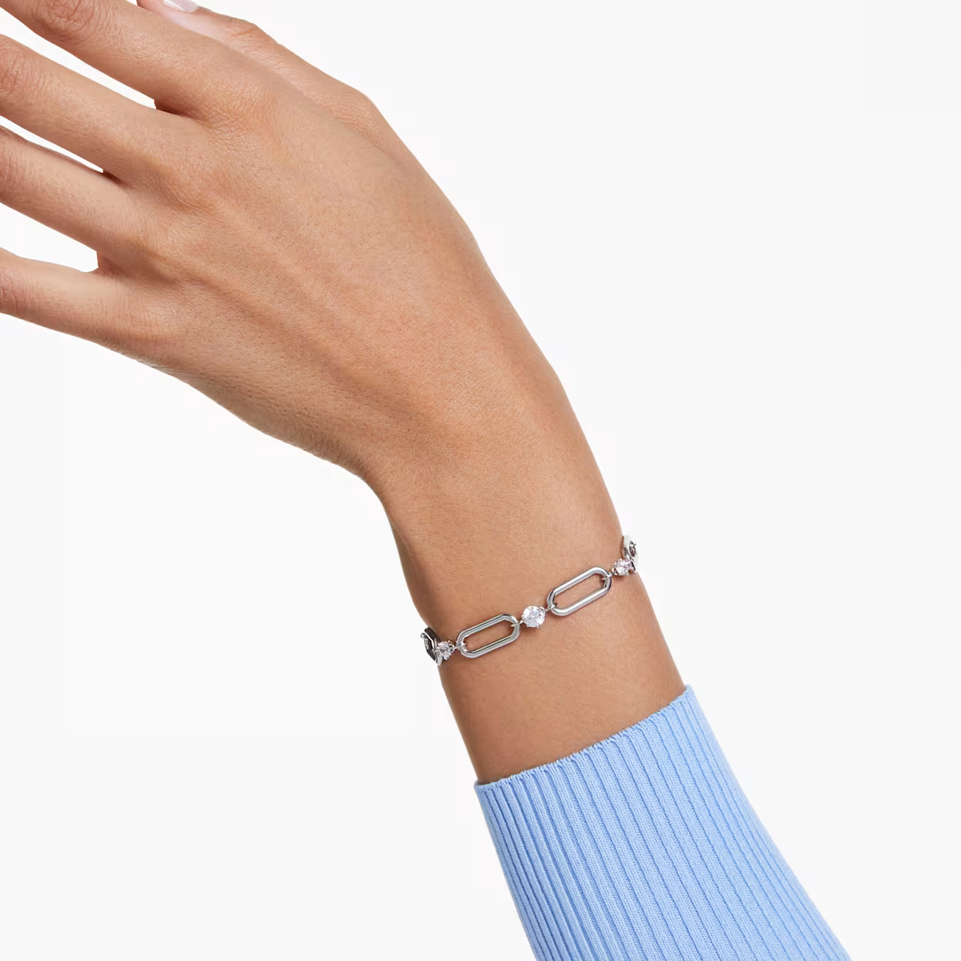 Constella bracelet - White, Rhodium plated