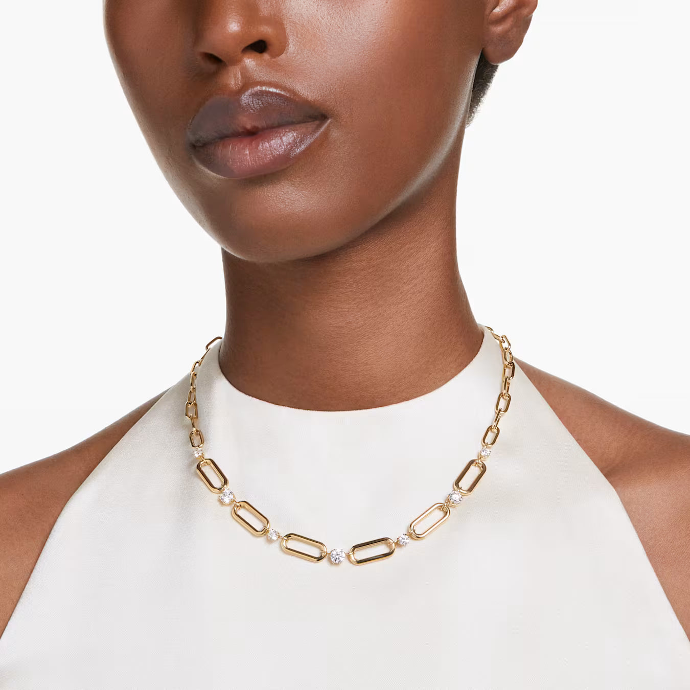 Constella necklace - White, Gold-tone plated