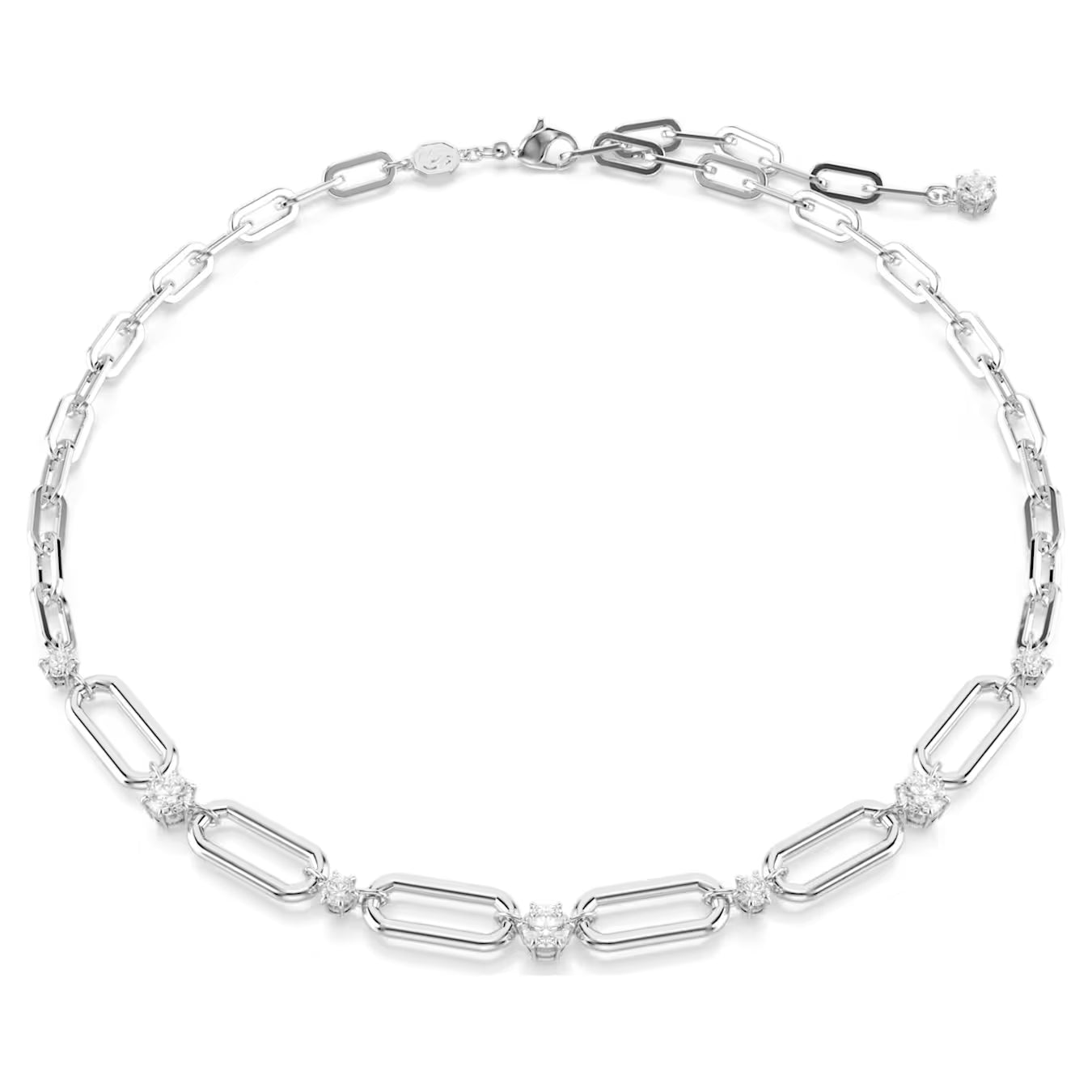 Constella necklace - White, Rhodium plated