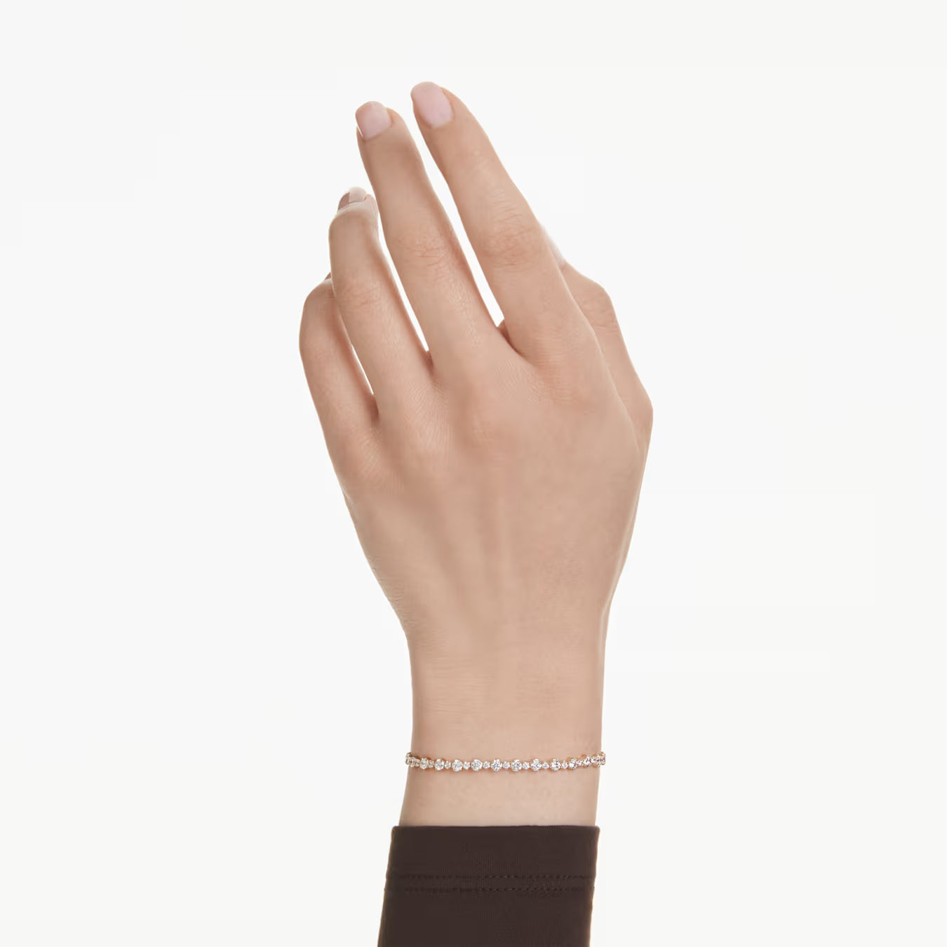 Matrix bracelet - Round cut, White, Gold-tone plated