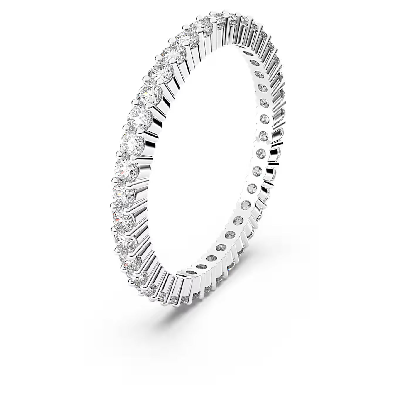Matrix Vittore ring - Round cut, White, Silver-tone finish