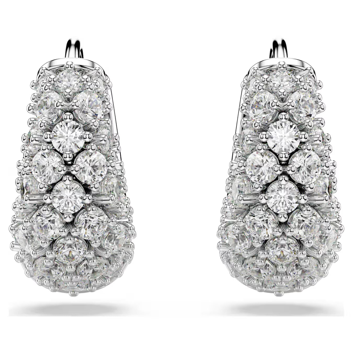 Sublima earrings -  White, Rhodium plated